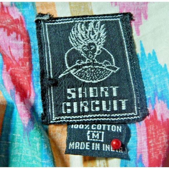 Short Circuit‎  Shirt Womens Medium Vintage Orange  Button Up Western Cow… - Picture 6 of 6